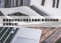 香港各区块链公司排名表最新[香港区块链投资有限公司]