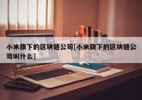 小米旗下的区块链公司[小米旗下的区块链公司叫什么]